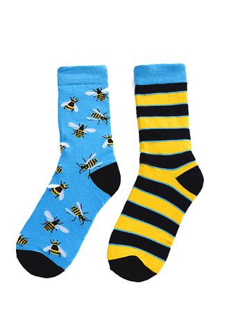 Leuke vrolijke gezellige bijen sokken. 